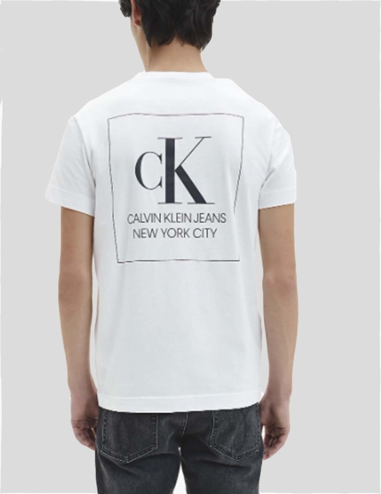 T-shirt CALVIN KLEIN urban irisdescent graphic tee white